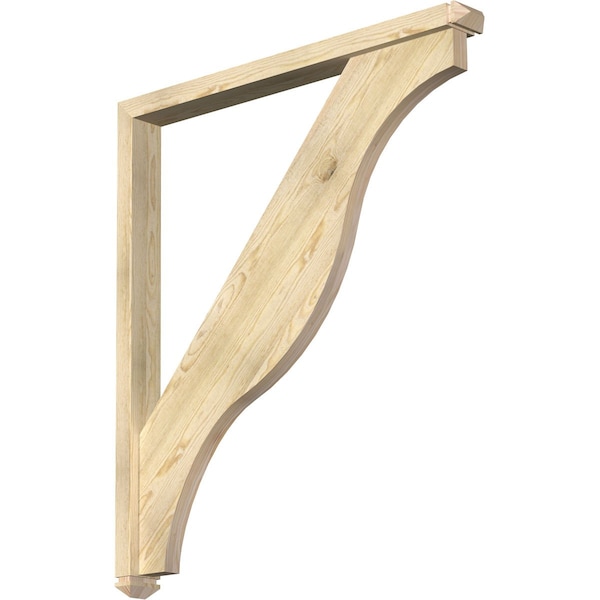 Ekena Millwork Funston Arts and Crafts Rough Sawn Bracket w/ Offset Brace, Douglas Fir, 4"W x 42"D x 48"H BKT0402X42X48FST03RDF - main